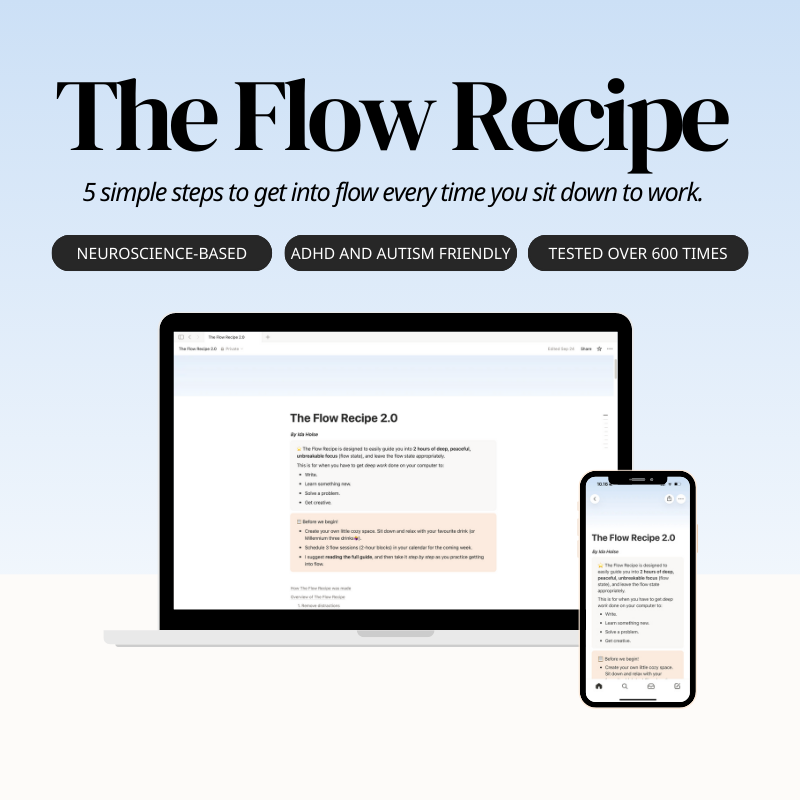 The Flow Recipe: your guide to work in the flow state