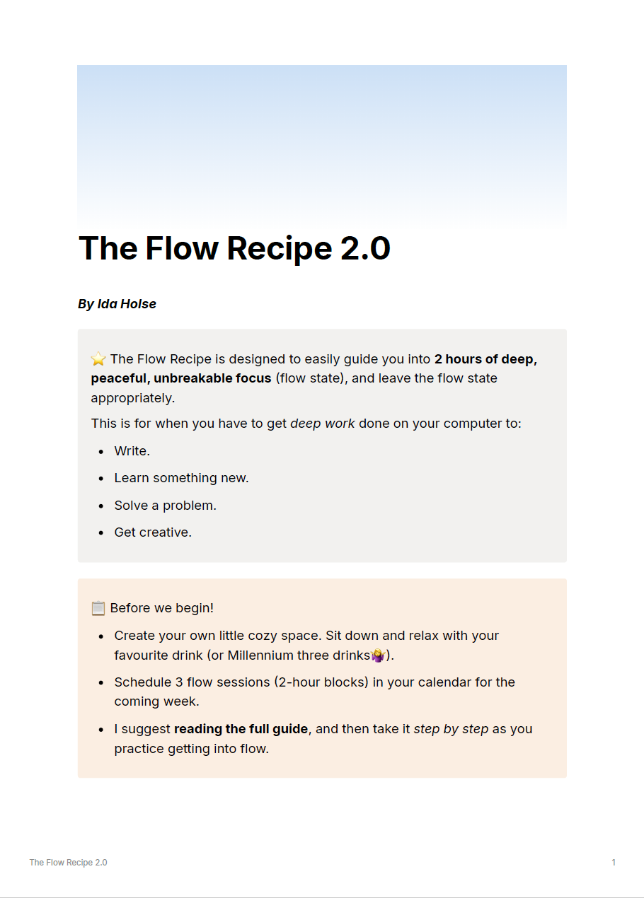 The Flow Recipe
