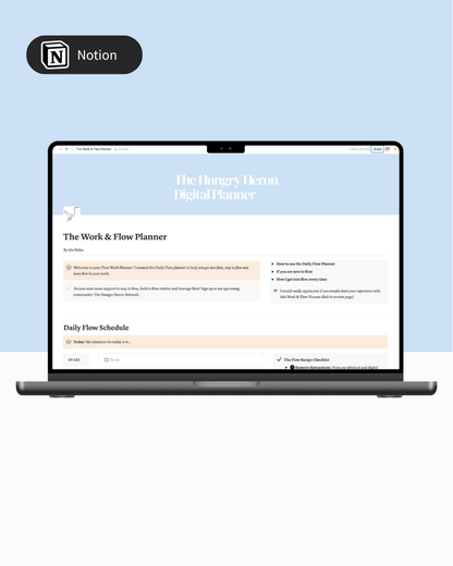 The Work & Flow Planner (accessed via Notion)