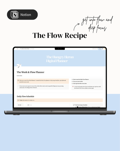 The Work & Flow Planner (accessed via Notion)