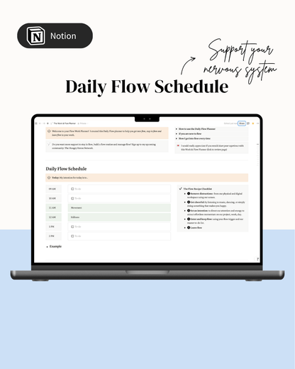 The Work & Flow Planner (accessed via Notion)