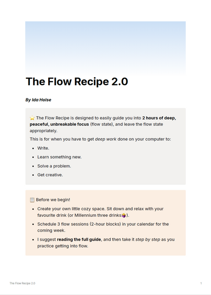 The Flow Recipe